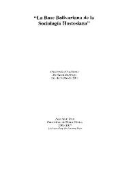 La Base Bolivariana de la Sociología Hostosiana / Juan Mari Brás | Biblioteca Virtual Miguel de Cervantes