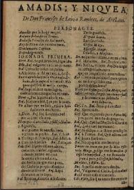 Amadis y Niquea / de Don Francisco de Leiva Ramirez de Arellano | Biblioteca Virtual Miguel de Cervantes