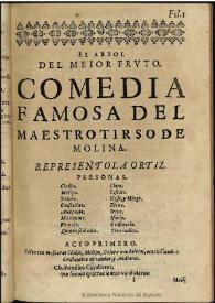 El arbol de meior fruto / del Maestro Tirso de Molina | Biblioteca Virtual Miguel de Cervantes
