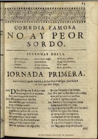 No ay peor sordo | Biblioteca Virtual Miguel de Cervantes