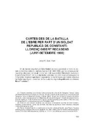 Cartes des de la batalla de l'Ebre per part d'un soldat republicà de Constantí: Llorenç Gibert Recasens (juny-setembre 1938) / Josep M. Grau i Pujol | Biblioteca Virtual Miguel de Cervantes