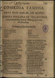 Amor haze hablar los mudos / primera jornada de Villaviciosa, la segunda de don Juan de Matos y la tercera de Zaualeta | Biblioteca Virtual Miguel de Cervantes