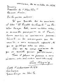 Alegría, Ciro, 20 de octubre de 1939 | Biblioteca Virtual Miguel de Cervantes