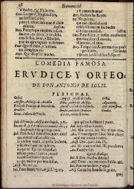 Erudice y Orfeo [1765] / de don Antonio de Solis | Biblioteca Virtual Miguel de Cervantes