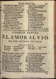 El amor al uso: comedia famosa / Antonio de Solís y Rivadeneyra; edición a cargo de Judith Farré | Biblioteca Virtual Miguel de Cervantes