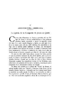Arquitectura americana : La iglesia de la Compañía de Jesús en Quito / José Gabriel Navarro | Biblioteca Virtual Miguel de Cervantes