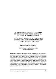 Autores teatrales en la cartelera pontevedresa durante la Dictadura de Primo de Rivera (1923-1930) = Playwrights who had plays performed in Pontevedra during the dictatorship of Primo de Rivera (1923-1930) / Paulino Aparicio Moreno | Biblioteca Virtual Miguel de Cervantes