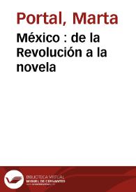 México : de la Revolución a la novela | Biblioteca Virtual Miguel de Cervantes