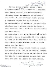 Carta de Mary Carrillo a Francisco Rabal. 9 de enero de 1985 | Biblioteca Virtual Miguel de Cervantes