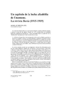 Un capítulo de la lucha aliadófila de Unamuno. La revista "Iberia" (1915-1919) / Manuel Mª Urrutia León | Biblioteca Virtual Miguel de Cervantes