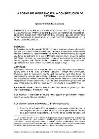 La forma de gobierno en la Constitución de Bayona / Ignacio Fernández Sarasola | Biblioteca Virtual Miguel de Cervantes