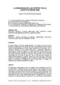 La Monarquía en las Cortes y en la Constitución de 1869 / Joaquín Varela Suanzes-Carpegna | Biblioteca Virtual Miguel de Cervantes