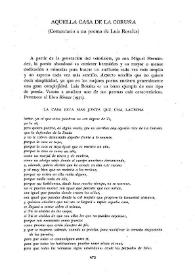 Aquella casa de La Coruña (Comentario a un poema de Luis Rosales) / Marina Mayoral | Biblioteca Virtual Miguel de Cervantes