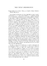 Tres notas bibliográficas | Biblioteca Virtual Miguel de Cervantes