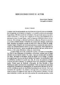 Reflexiones sobre el actor / Francisco Portes | Biblioteca Virtual Miguel de Cervantes
