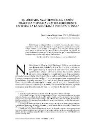 El "último" MacCormick: la razón práctica y una narrativa coherente en torno a la sobería post-nacional / Joxerramon Bengoetxea | Biblioteca Virtual Miguel de Cervantes