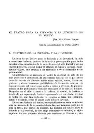El teatro para la infancia y la juventud en el mundo / por M.ª Nieves Sunyer | Biblioteca Virtual Miguel de Cervantes
