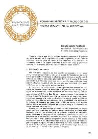 Formación artística y promoción del teatro infantil en la Argentina / por Ana María Pelegrín | Biblioteca Virtual Miguel de Cervantes