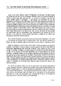 "El teatro debe plantear interrogaciones ..." / por Pavel Homski | Biblioteca Virtual Miguel de Cervantes