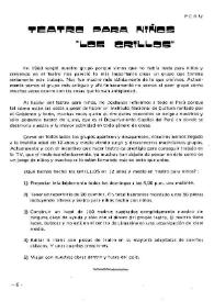 Teatro para niños "Los Grillos" | Biblioteca Virtual Miguel de Cervantes