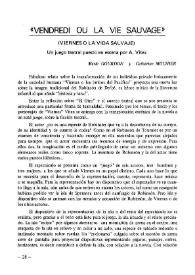 "Vendredi ou la vie sauvage" (Viernes o la vida salvaje). Un juego teatral puesto en escena por A. Vitez / Marie Gourdon y Cathérine Mounier | Biblioteca Virtual Miguel de Cervantes