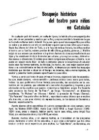 Bosquejo histórico del teatro para niños en Cataluña / Martí Olaya | Biblioteca Virtual Miguel de Cervantes