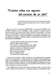 Cuántas millas nos separan del corazón de un niño | Biblioteca Virtual Miguel de Cervantes