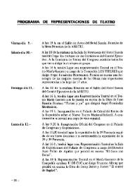 Programa de representaciones de teatro | Biblioteca Virtual Miguel de Cervantes