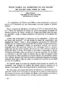 Notas acerca del repertorio de los grupos de teatro para niños en Cuba / Mayra Navarro | Biblioteca Virtual Miguel de Cervantes