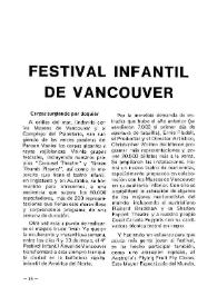Festival infantil de Vancouver | Biblioteca Virtual Miguel de Cervantes