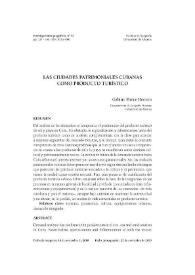 Las ciudades patrimoniales cubanas como producto turístico / Gabino Ponce Herrero | Biblioteca Virtual Miguel de Cervantes