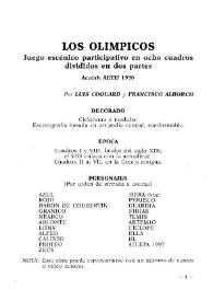 Los olímpicos: juego escénico participativo en ocho cuadros divididos en dos partes / por Luis Coquard y Francisco Alborch | Biblioteca Virtual Miguel de Cervantes