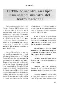 FETEN concentra en Gijón una selecta muestra del teatro nacional | Biblioteca Virtual Miguel de Cervantes