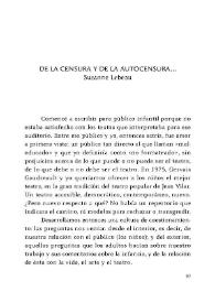 De la censura y de la autocensura / Suzanne Lebeau | Biblioteca Virtual Miguel de Cervantes