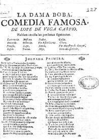 La dama boba / comedia famosa de Lope de Vega Carpio | Biblioteca Virtual Miguel de Cervantes