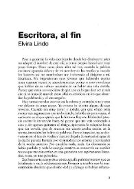 Escritora, al fin / Elvira Lindo | Biblioteca Virtual Miguel de Cervantes