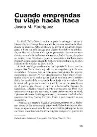 Cuando emprendas tu viaje hacia Ítaca [Reseña] / Josep M. Rodríguez | Biblioteca Virtual Miguel de Cervantes