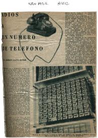 Adiós a un número de teléfono / por Joaquín Calvo-Sotelo | Biblioteca Virtual Miguel de Cervantes