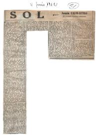 Sol / por Joaquín Calvo-Sotelo | Biblioteca Virtual Miguel de Cervantes