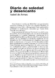 Diario de soledad y desencanto / Isabel de Armas | Biblioteca Virtual Miguel de Cervantes