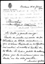 Carta de Pablo Soler a Rafael Altamira. La Habana, 18 de febrero de 1910 | Biblioteca Virtual Miguel de Cervantes