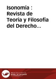 Isonomía : Revista de Teoría y Filosofía del Derecho. Núm. 16, abril 2002 | Biblioteca Virtual Miguel de Cervantes