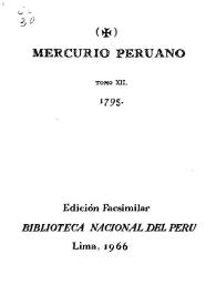 Mercurio Peruano. Tomo XII, 1795 | Biblioteca Virtual Miguel de Cervantes