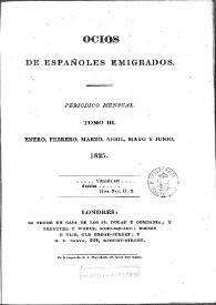 Ocios de españoles emigrados : periódico mensual. Tomo III, núm. 10, enero 1825