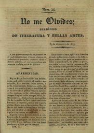 No me olvides. Núm. 35, 31 de diciembre de 1837 | Biblioteca Virtual Miguel de Cervantes
