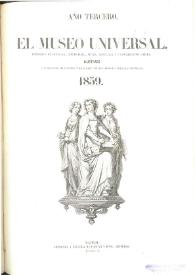 El museo universal. Núm. 1, Madrid 1º de enero de 1859, Año III | Biblioteca Virtual Miguel de Cervantes