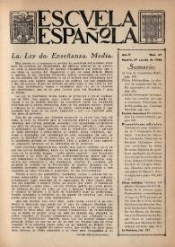 Escuela española. Año II, Segundo semestre, núm. 67, 27 de agosto de 1942 | Biblioteca Virtual Miguel de Cervantes