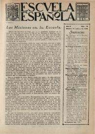 Escuela española. Año II, Segundo semestre, núm. 74, 15 de octubre de 1942 | Biblioteca Virtual Miguel de Cervantes