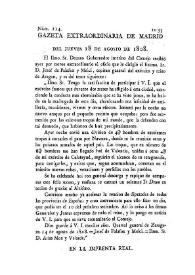 Gazeta de Madrid. 1808. Núm. 114, Gazeta Extraordinaria 18 de agosto de 1808 | Biblioteca Virtual Miguel de Cervantes