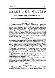 Gazeta de Madrid. 1808. Núm. 119, 2 de aeptiembre de 1808 | Biblioteca Virtual Miguel de Cervantes